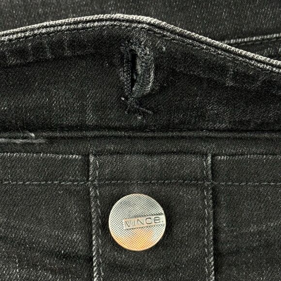 Vince Jeans Womens 26 x 26 Black Stone Wash Skinny Flap Button Pockets Mid-Rise - Picture 7 of 16